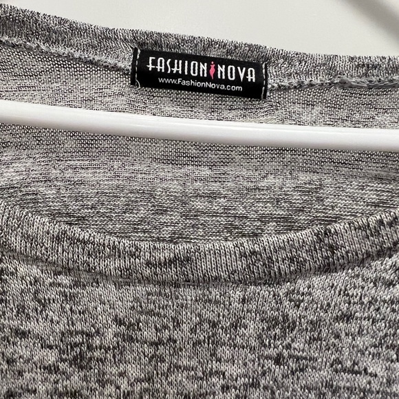 Fashion Nova Still Stuck On You Long Sleeve Top - Heather Grey - Picture 5 of 7